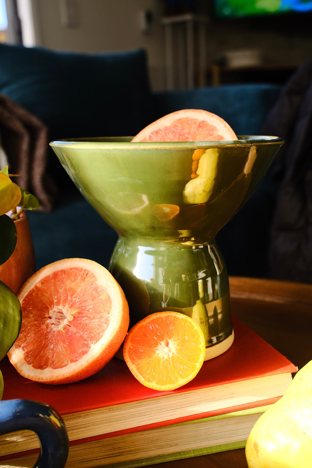 Deep Green Pedestal Bowl