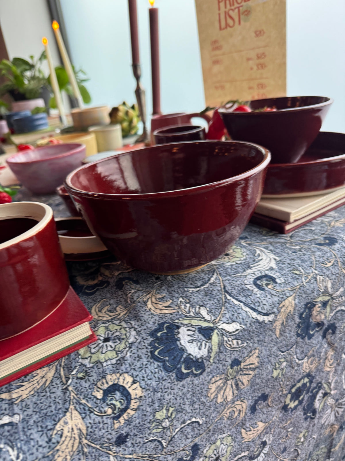 Big maroon bowl – Good Luck Pottery